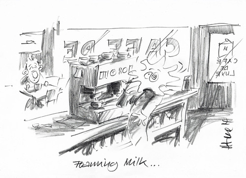 Cartoon: Foaming Milk (medium) by helmutk tagged culture