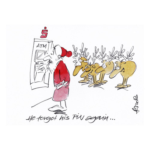 Cartoon: PIN (medium) by helmutk tagged money