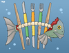 Cartoon: Depletion of the oceans (small) by Tjeerd Royaards tagged fish ocean sea fishing consumption food seafood