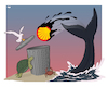 Cartoon: Dump Shell (small) by Tjeerd Royaards tagged shell,oil,ocean,sea,life,turtle,whale,pollution,clean