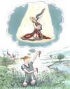 Cartoon: schlangentänzerin (small) by woessner tagged schlange schlangentänzerin regenwurm kind jugend mädchen traum zukunft ruhm ehre