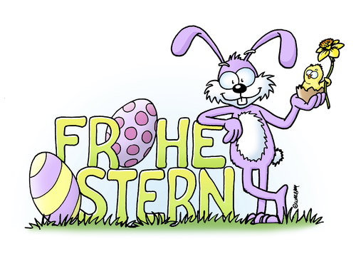 Cartoon: Frohe Ostern (medium) by Rovey tagged frohe,ostern,easter,gruß,hase,osterhase,eier,bunt,küken,frühling,frohe,ostern,easter,gruß,hase,osterhase,eier,bunt,küken,frühling