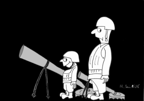 Cartoon: iki asker (medium) by MSB tagged iki,asker