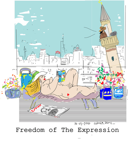 Cartoon: Freedom of the expression (medium) by gungor tagged woman