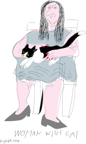 Cartoon: Kitten and Woman (medium) by gungor tagged cats,cats