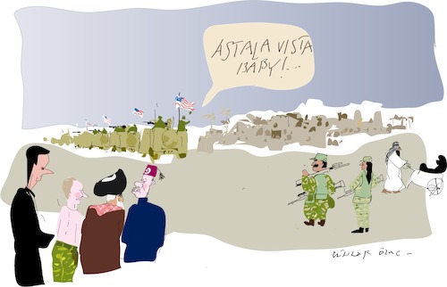 Cartoon: Pulling out (medium) by gungor tagged syria,syria,trump,bashir,el,assad,kurden,krieg