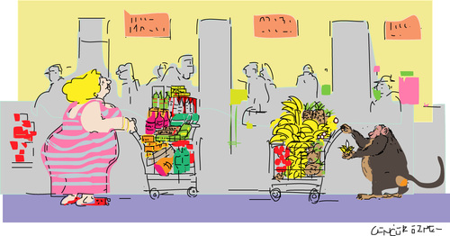 Cartoon: Shopping Bonanza (medium) by gungor tagged obesity