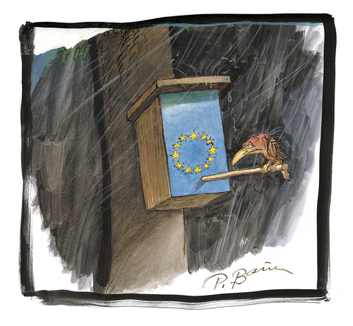 Cartoon: Ohne Titel (medium) by Peter Bauer tagged europa,zuwanderung