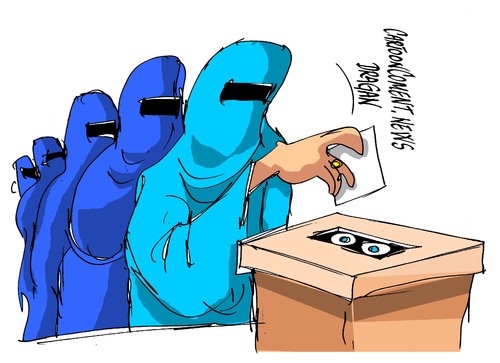 Cartoon: Afganistan-elecciones (medium) by Dragan tagged cartoon,politics,elecciones,afganistan