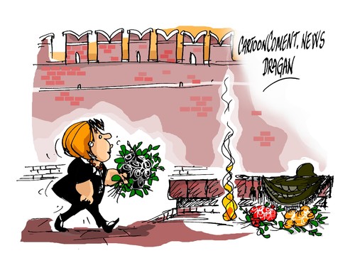 Cartoon: Angela Merkel 9 de mayo (medium) by Dragan tagged angela,merkel,moscu,dia,de,la,victoria,mayo,alumania,rusia,politics,cartoon