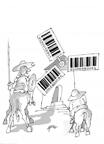 Cartoon: bar code 9 (medium) by Dragan tagged bar,code