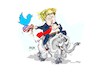 Cartoon: Donald Trump- Twitter (small) by Dragan tagged donald,trump,twitter