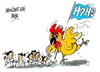 Cartoon: H7N9-salto (small) by Dragan tagged h7n9,china,gripe,aviar,salud,cepa,cartoon
