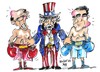 Cartoon: Obama-Mitt-esperando datos (small) by Dragan tagged barack,obama,mitt,romney,eeuu,elecsiones,democratas,republicanos,politics,cartoon