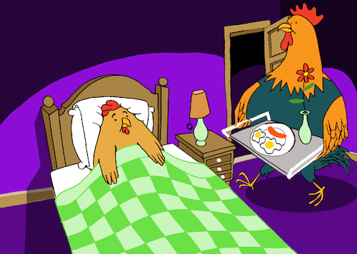 Cartoon: Breakfast in Bed... (medium) by berk-olgun tagged breakfast,in,bed
