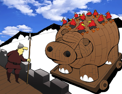Cartoon: Trojan Hippopotamus... (medium) by berk-olgun tagged hippopotamus,trojan