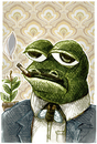 Cartoon: mr frog (small) by jenapaul tagged frog,flies,cigars