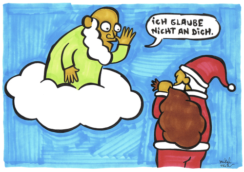 Cartoon: Glaube (medium) by meikel neid tagged gott,weihnachten,weihnachtsmann,feiertag,religion