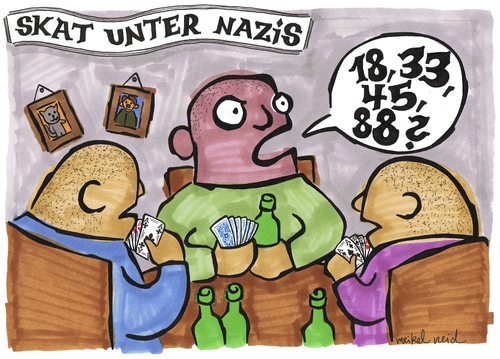 Cartoon: Skat unter Nazis (medium) by meikel neid tagged skat,kartenspiel,nazi,rechts