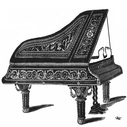 Cartoon: Piano (medium) by zu tagged piano,dead,requiem