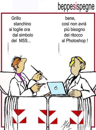 Cartoon: Beppe Grillo si spegne (medium) by Enzo Maneglia Man tagged cassonettari,man,maneglia,fighillearte