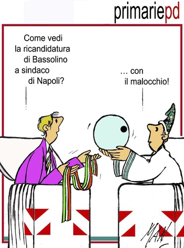 Cartoon: primarie PD napoletane (medium) by Enzo Maneglia Man tagged cassonettari,man,fighillearte