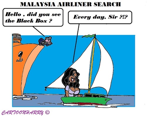 Cartoon: Malaysian Airliner Search (medium) by cartoonharry tagged airliner,malaysian,blackbox,search