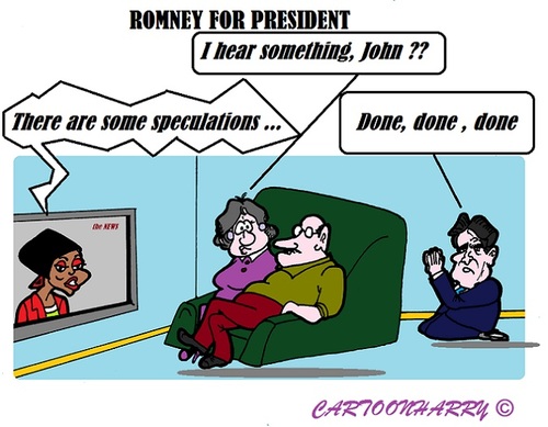 Cartoon: Mitt Romney (medium) by cartoonharry tagged romney,usa,president,speculations
