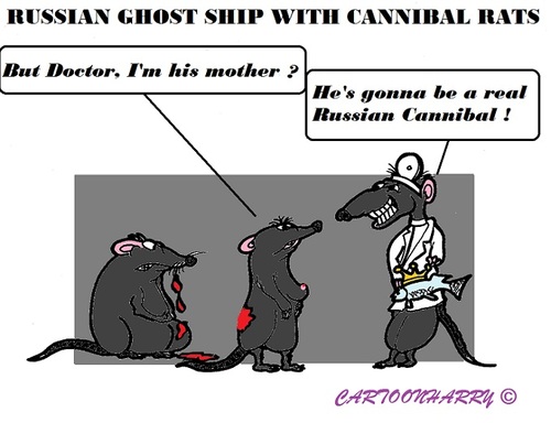 Cartoon: Russian Rats (medium) by cartoonharry tagged ghostship,russia,russians,cannibal,rats