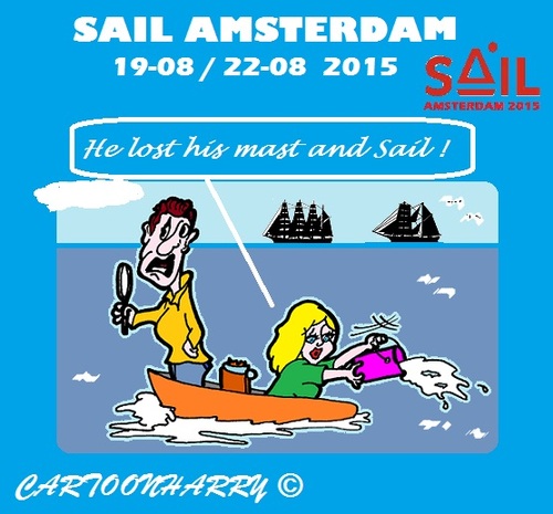 Cartoon: Sail Amsterdam 2015 (medium) by cartoonharry tagged holland,amsterdam,sail,2015