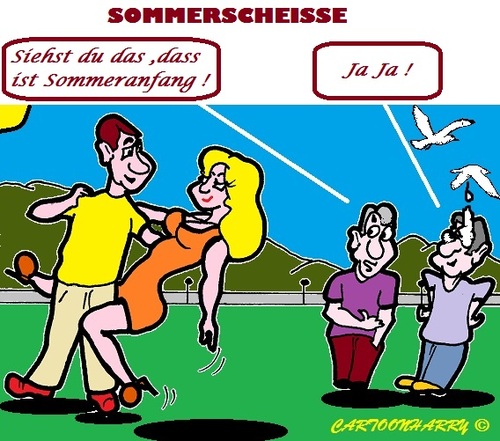 Cartoon: Sommer Scheisse (medium) by cartoonharry tagged sommer,scheisse,liebe,möwen