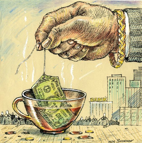 Cartoon: Money (medium) by igor smirnov tagged money,greed,bank