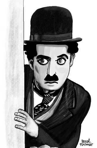Cartoon: Charlie Chaplin II (medium) by Pascal Kirchmair tagged cartoon,karikatur,caricature,tramp,the,drawing,dessin,zeichnung,charlot,portrait,chaplin,charlie,charlie,chaplin,portrait,charlot,zeichnung,dessin,drawing,the,tramp,caricature,karikatur,cartoon