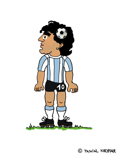 Cartoon: Il grande Maradona (medium) by Pascal Kirchmair tagged hirn,soccer,football,brain,maradona,grande,il,armando,diego,foot,kopf