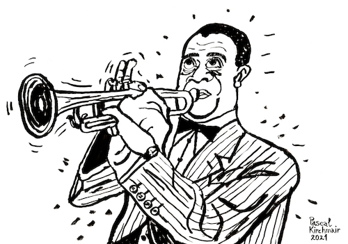 Cartoon: Louis Armstrong (medium) by Pascal Kirchmair tagged louis,armstrong,satchmo,satch,pops,trumpet,trumpeter,usa,new,orleans,louisiana,jazz,star,hall,of,fame,musik,musiker,musician,music,singer,songwriter,composer,illustration,zeichnung,pascal,kirchmair,cartoon,caricature,karikatur,ilustracion,ink,drawing,dibujo,desenho,disegno,ilustracao,illustrazione,illustratie,dessin,de,presse,du,jour,art,the,day,tekening,teckning,cartum,vineta,comica,vignetta,caricatura,portrait,portret,retrato,ritratto,porträt,tusche,tuschezeichnung,encre,chine,tinta,china,inchiostro,tuschepinsel,pen,louis,armstrong,satchmo,satch,pops,trumpet,trumpeter,usa,new,orleans,louisiana,jazz,star,hall,of,fame,musik,musiker,musician,music,singer,songwriter,composer,illustration,zeichnung,pascal,kirchmair,cartoon,caricature,karikatur,ilustracion,ink,drawing,dibujo,desenho,disegno,ilustracao,illustrazione,illustratie,dessin,de,presse,du,jour,art,the,day,tekening,teckning,cartum,vineta,comica,vignetta,caricatura,portrait,portret,retrato,ritratto,porträt,tusche,tuschezeichnung,encre,chine,tinta,china,inchiostro,tuschepinsel,pen