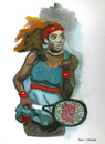 Cartoon: Serena Williams (small) by Pascal Kirchmair tagged serena,williams,sport,sportler,usa,wta,tennis,aquarell,cartoon,watercolour