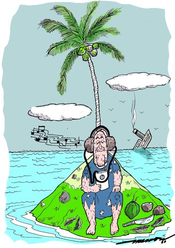 Cartoon: audiophile (medium) by kar2nist tagged audiophile,music,marooned,island,shipwreck