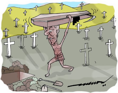 Cartoon: cheating death (medium) by kar2nist tagged death,cheating,longlife
