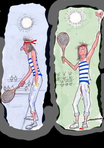 Cartoon: LOVE bALL (medium) by kar2nist tagged tennis,serving,loveall,kidney,donor