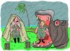 Cartoon: storm shelters (small) by kar2nist tagged rain,shelter,hippo,tourist