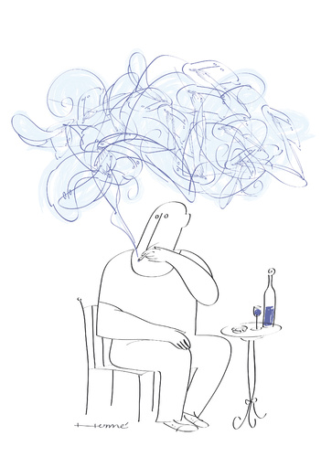 Cartoon: the blue smoke (medium) by Herme tagged cigarette,smoker,addiction