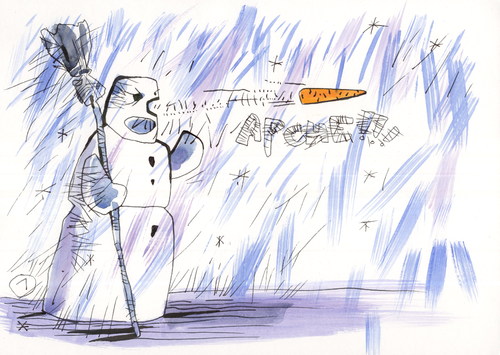 Cartoon: Sleet 2 (medium) by Kestutis tagged wind,ice,snow,winter,autumn,kestutis,lithuania