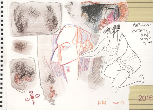 Cartoon: Two DADA Sketch (medium) by Kestutis tagged dada,sketch,style,hat,lady,kestutis,lithuania