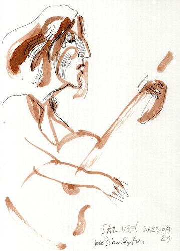 Cartoon: Two sketches in concert (medium) by Kestutis tagged sketch,concert,music,guitar,kestutis,lithuania