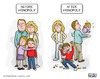 Cartoon: Before and After (small) by a zillion dollars comics tagged games,tradition,families,holidays