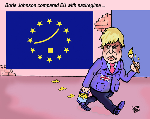 Cartoon: Boris Johnson (medium) by Vejo tagged boris,johnson,brexit,hitler,eu