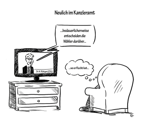Cartoon: Bedauerlicherweise Röttgen (medium) by elke lichtmann tagged röttgen,merkel,bedauerlicherweise,wähler,cdu,nrw