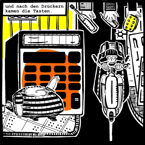 Cartoon: kindheit ohne kurbel (medium) by bob schroeder tagged maschine,automat,digitalisierung,zukunft,frueher