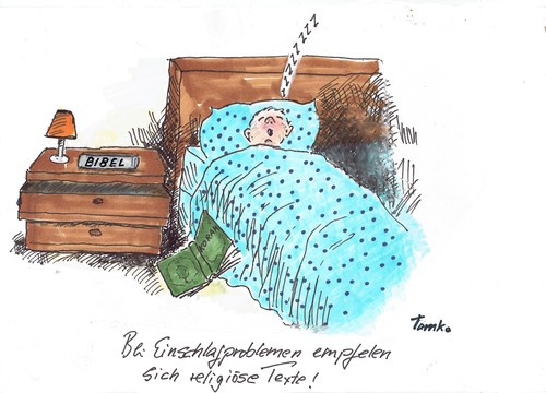 Cartoon: Schlaftabletten (medium) by Skowronek tagged islam,religion,bibel,koran
