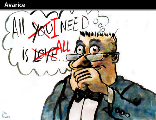 Cartoon: Avarice (medium) by PETRE tagged money,power